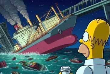 Kahin mi felaket tellalı mı? Baltimore’da yıkılan köprünün altından The Simpsons çıktı |  Yapay zeka bu işin neresinde?
