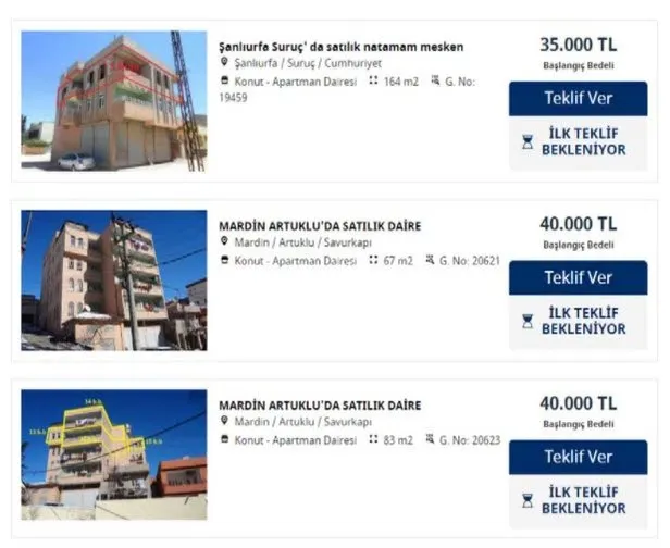 is bankasi ziraat bankasi ve denizbank konut satis ilanlari 35 000 tl ye ev var 10 sene vadeyle yari fiyatina satilik konutlar takvim