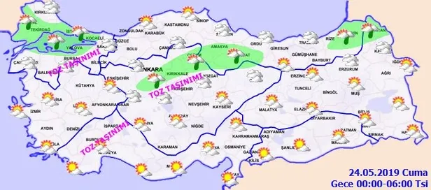 Meteorolojiden son dakika "sağanak ve toz taşınımı" uyarısı | 23 Mayıs Perşembe hava durumu-5