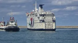 Türkiye'den Gazze'ye 900 ton yardım malzemesi taşıyan 17. "İyilik Gemisi" El-Ariş Limanı'na ulaştı