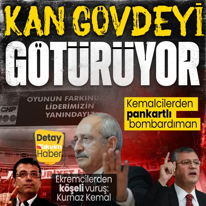 CHPde kurultaya saatler kala kan gövdeyi götürüyor! Kemalcilerden İmamoğlu ve Özele pankartlı bombardıman: Ekremcilerden köşeli vuruş