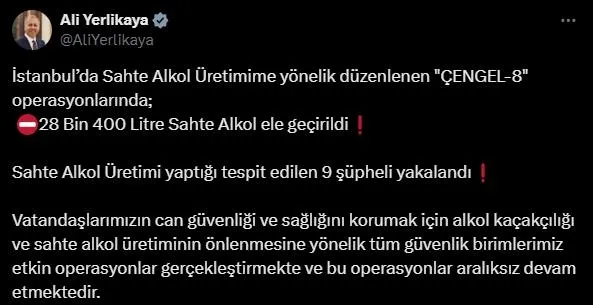 İstanbul'da sahte alkole Çengel-8 operasyonu: 9 şüpheli yakalandı-1