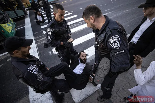 Ultra Ortodoks Yahudiler (Harediler) soykırımcı İsrail'in zorunlu askerlik hizmetini protesto etti: Otoyolu trafiğe kapattılar - 14