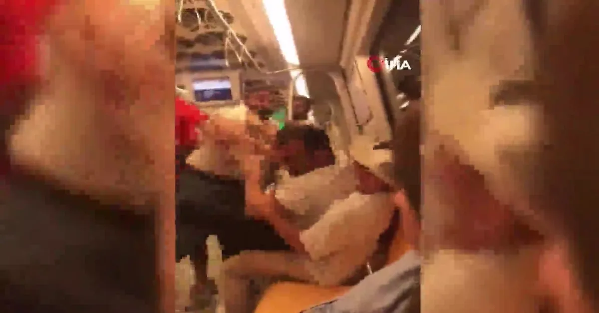 Kadıköy metroda 'alkol' kavgası! İşte o anlar