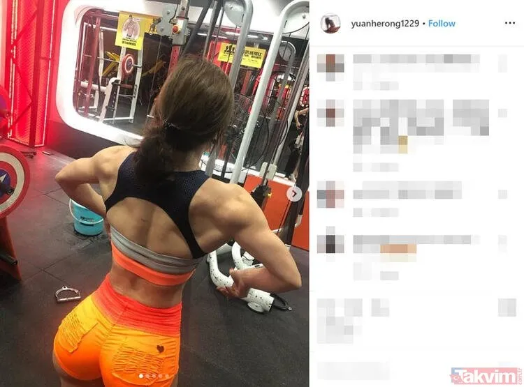 Çok güçlü görünmek için 2 yıl spor yaptı son hali şoke etti! Genç kadın