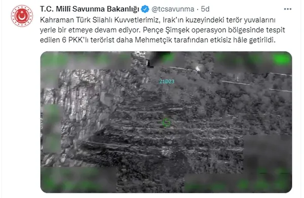 Son dakika: MSB duyurdu! Pençe Şimşek bölgesinde 6 terörist etkisiz hale getirildi!-1