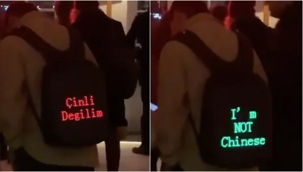 İstanbullunun Koronavirüs tedirginliğine Tayvanlı turistten led yazılı önlem! 'Çinli değilim, Tayvanlıyım, Ölürüm Türkiyem' |Video