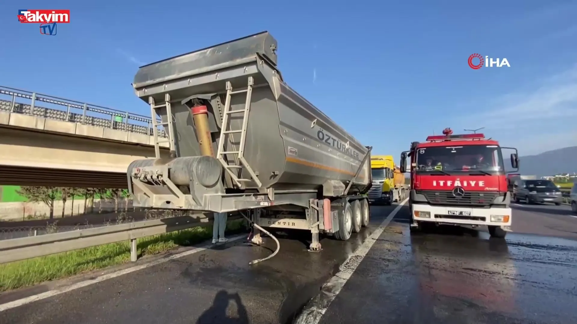 TEM Otoyolu’nda korkutan yangın!
