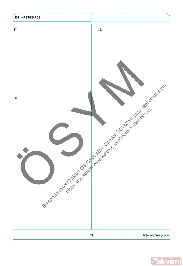 2021 KPSS soru kitapçığı ve cevap anahtarı | A Grubu ve Öğretmenlik (GY-GK- Eğitim Bilimleri) soruları - 43