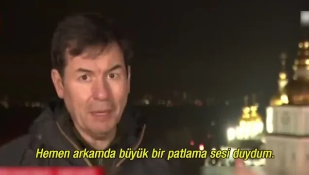 Canlı yayında patlama sesleri! Kiev'de korku dolu anlar