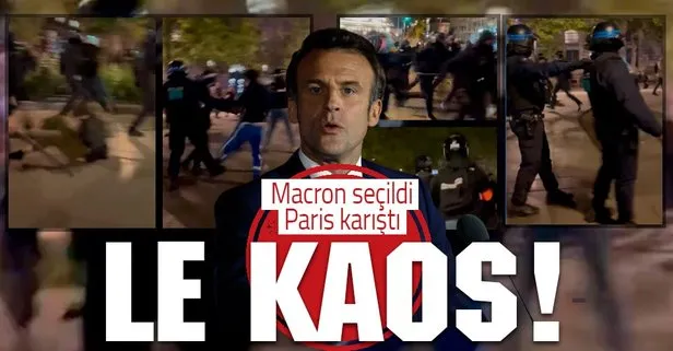 Fransa’da Macron seçimi kazandı Paris’te protestolar başladı! Sokaklar karıştı...