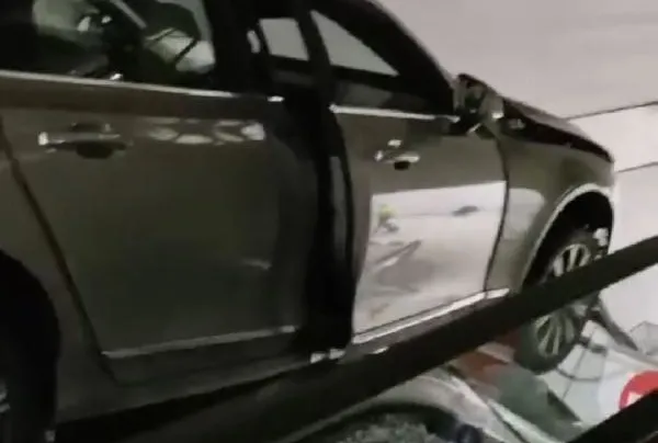 AVM’nin yürüyen merdivenine daldı!