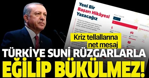 Başkan Erdoğan Twitter’dan paylaştı: Türkiye suni rüzgarlarla eğilip bükülmez