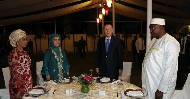 Son dakika: Başkan Erdoğan Gambiya’da onuruna verilen yemeğe katıldı