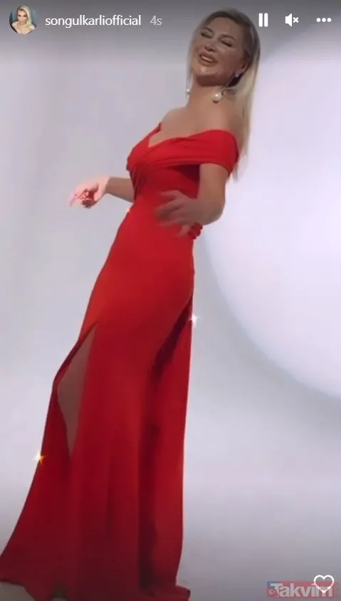 Songül Karlı kırmızılar içinde paylaştı! Frikik kraliçesi hem bacak hem göğüs dekoltesi verip oryantal yaptı! Gören bir daha baktı - 8