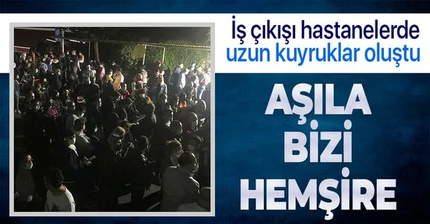 İstanbul’da iş çıkışı hastanelerde aşı kuyruğu