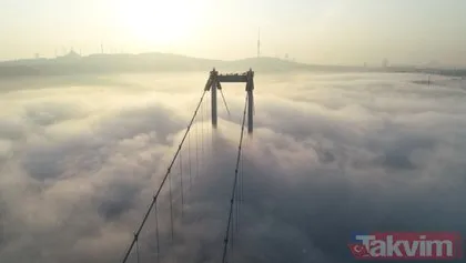 İstanbul’da yoğun sis! 15 Temmuz Şehitler Köprüsü adeta görünmez oldu