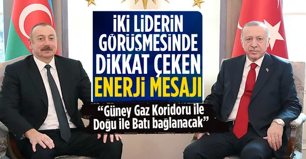 Azerbaycan Cumhurbaşkanı İlham Aliyev ile Başkan Recep Tayyip Erdoğan arasındaki görüşmede enerji detayı