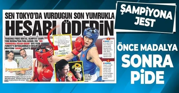 Trabzonlu pideci Bektaş, Olimpiyat Şampiyonu Busenaz’dan para almadı: Fişe Sen yumruğunla hesabı ödedin diye yazdı