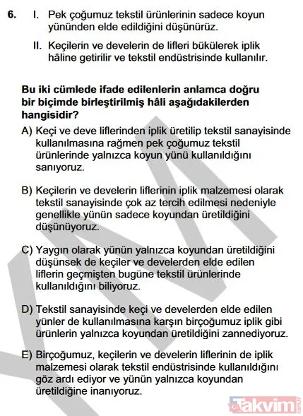 2019 YKS TYT soruları ve cevapları burada! Türkçe, Sosyal Bilimler, Matematik, Fen Bilimleri cevap anahtarı - 8