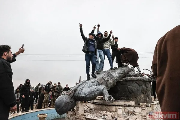 Tabka terörden kurtuldu! YPG heykelleri yıkıldı - 11