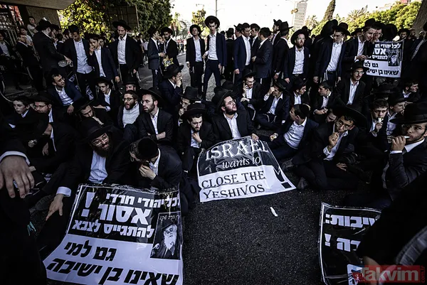 Terör devleti İsrail her geçen gün daha da karışıyor! Ultra Ortodoks Yahudiler (Harediler) yine sokaklara akın etti - 30