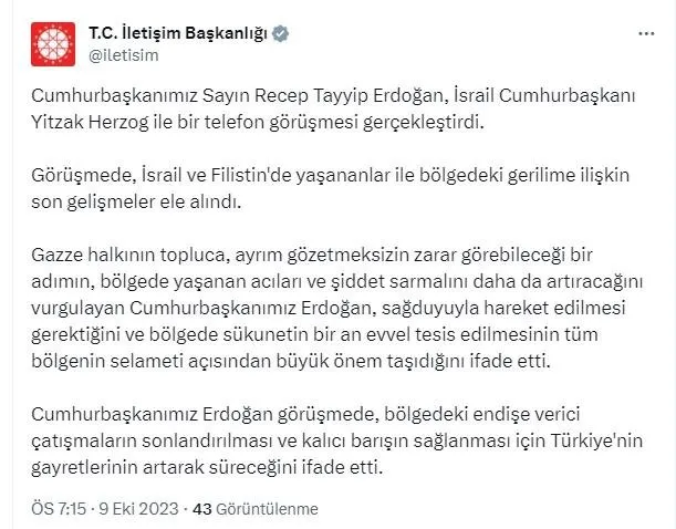 Başkan Erdoğan'dan 'Filistin' diplomasisi! Filistin, İsrail, Lübnan, Malezya, Katar, Mısır... Küresel barış aktörü yine devrede-6