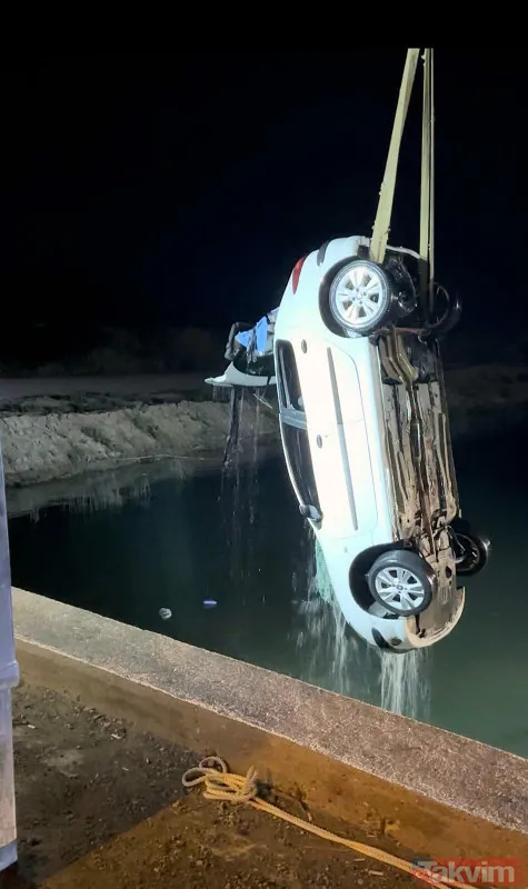 Muğla'da otomobil kanala uçtu! Astsubay Samet Doymuş ile yanındaki Kübra Demirkol kurtarılamadı - 1