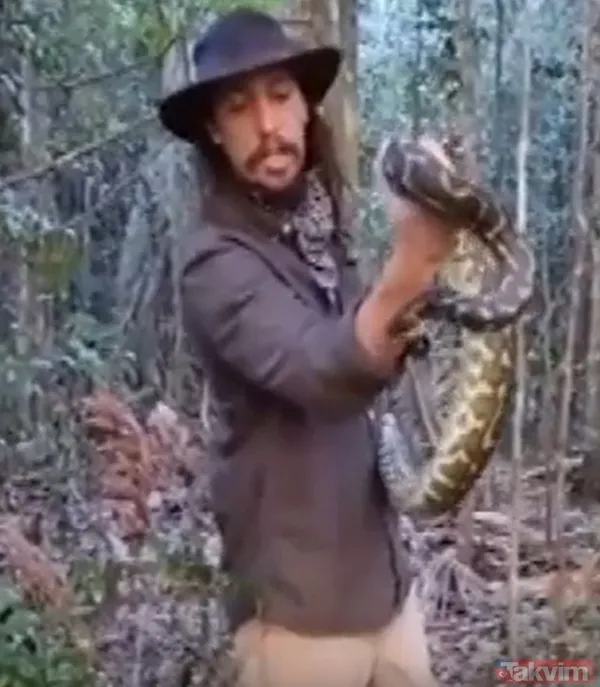 Sadece yardım etmek istemişti! Eline aldığı dev piton talihsiz adamın atardamarını parçaladı: İşte o anlar - 1