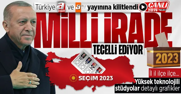Seçim sonuçları A Haber - ATV yayınında! Yüksek teknolojili stüdyolar, detaylı grafikler... | CANLI YAYIN İZLE