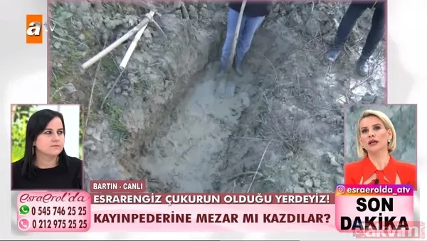 Esra Erol ise çukuru kazma tarihi ile öldürmeye teşebbüs tarihlerinin eşleştiğini söyledi.