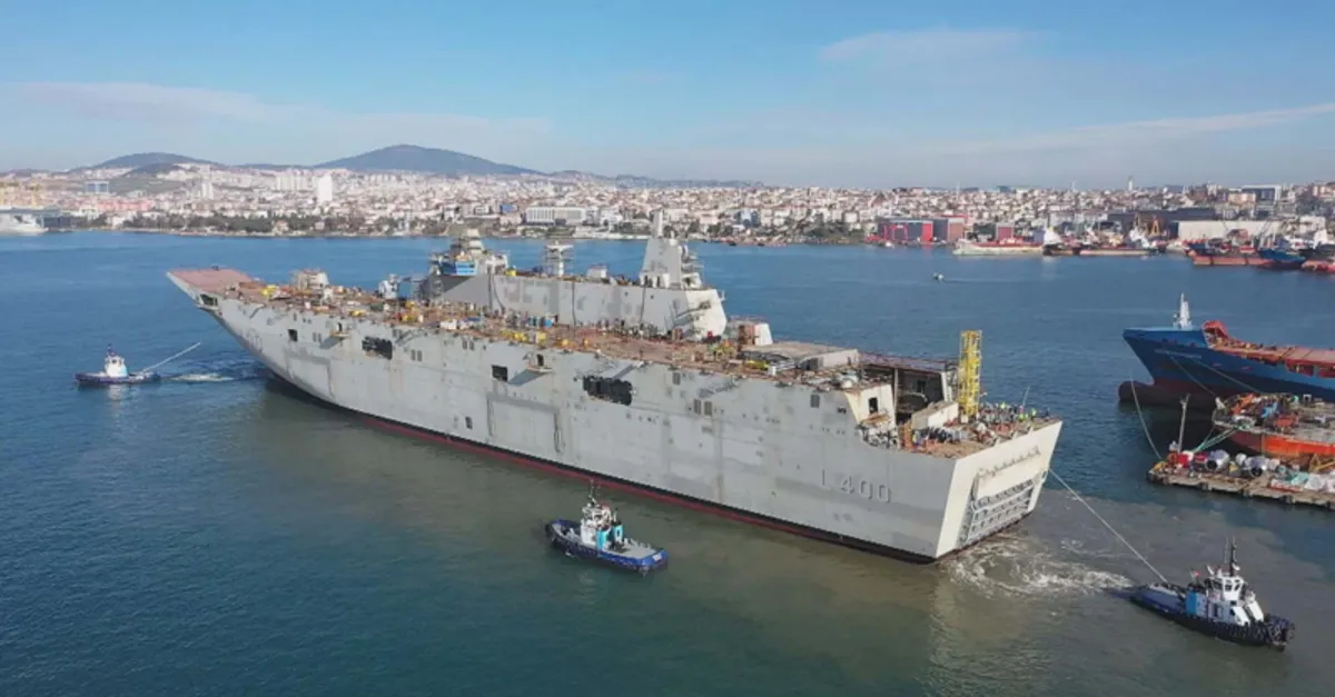 SON DAKİKA: İlk yerli savaş uçak gemisi TCG Anadolu denizde