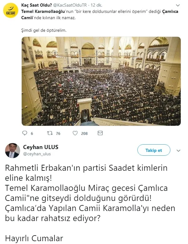 Karamollaoğlu'nun dolmaz dediği Çamlıca Camii'ne cuma namazı için akın edildi-8