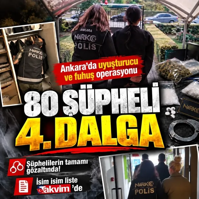 Ankarada uyuşturucu ve fuhuş soruşturmasında 4. dalga operasyon: 16 şüphelinin tamamı gözaltında