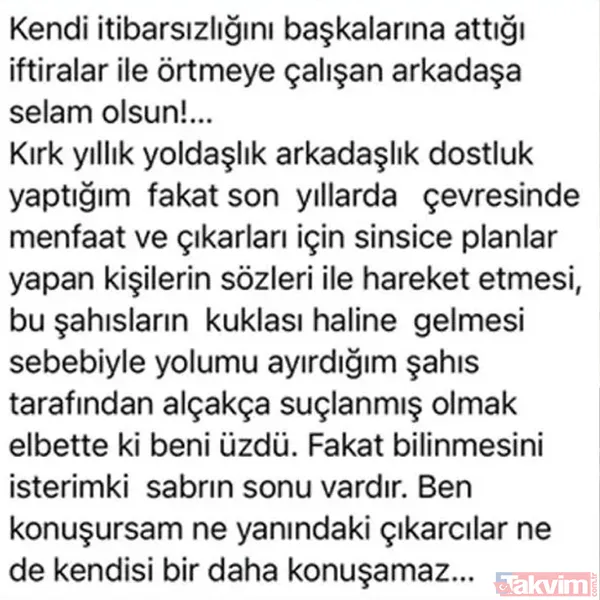 Metin Cantimur Da Tatlıses'in Bu Sözlerinin Ardından Suskunluğunu Bozarak Sosyal Medya Hesabında Şu İfadelere Yer Vermişti: "Kendi İtibarsızlığını Başkalarına...