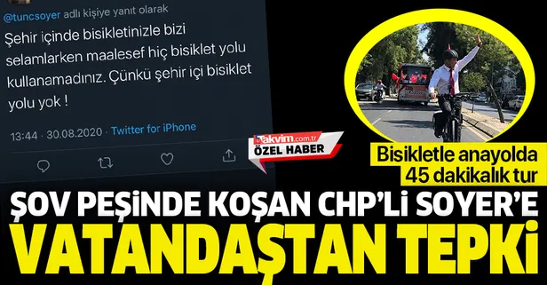Şov peşinde koşan Tunç Soyer'e tepki! Bisikletle anayolda 45 dakikalık tur
