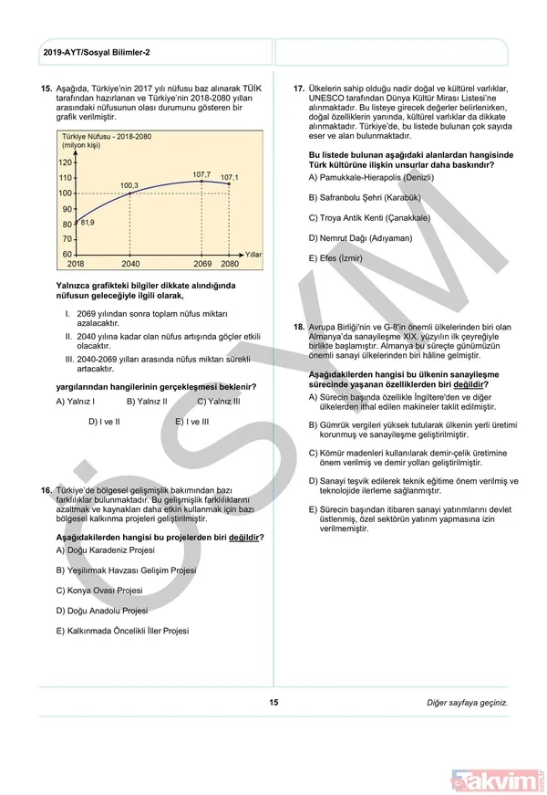 2019 YKS AYT soruları ve cevapları yayınlandı! İşte AYT soru ve cevap anahtarı... - 18