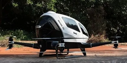 İşte yolcu taşıyan drone