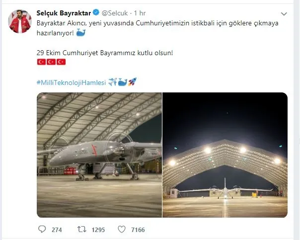 Selçuk Bayraktar’tan ’Akıncı’ paylaşımı
