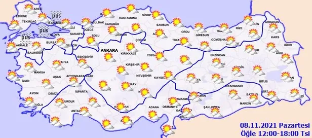 Meteoroloji pus ve sis için uyardı: Dikkatli ve tedbirli olun (8 Kasım hava durumu, kar yağışı var mı?)-8