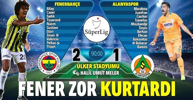 Fenerbahçe evinde Alanya’ya 2 attı 3 aldı!