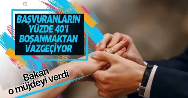 Başvuranların yüzde 40'ı boşanmaktan vazgeçti