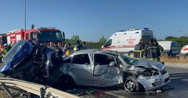 Tekirdağ’ın Çerkezköy’de trafik kazası! Araçlar kafa kafaya girdi: 1’i çocuk 6 kişi yaralı