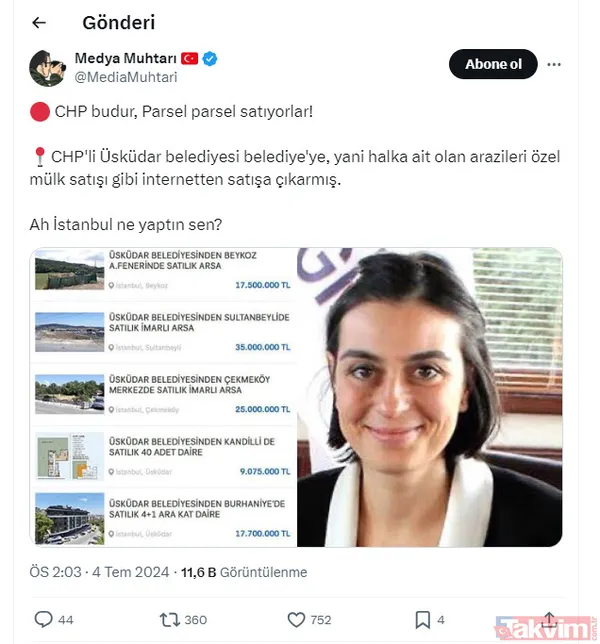 CHP'li Sinem Dedetaş 'sarı site'lik oldu! Borçsuz devraldığı Üsküdar Belediyesi'ndeki milyonluk taşınmazları satışa çıkardı - 12