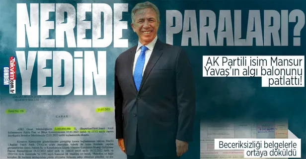 CHP'li Mansur Yavaş’a belgeli yanıt! AK Partili Hakan Han Özcan balonu patlattı: Bunca parayı ne yaptın?