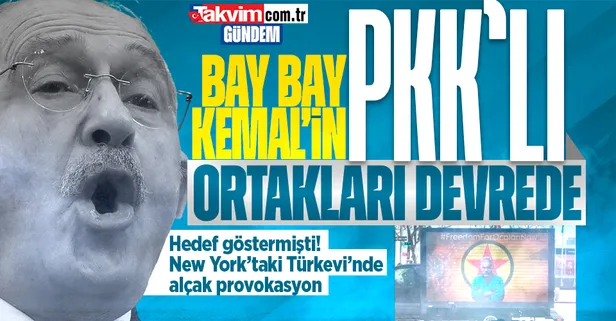 New York'ta alçak provokasyon! Kılıçdaroğlu'nun PKK'lı ortakları Türkevi'nin önüne Öcalan görselli kamyonet park ettiler