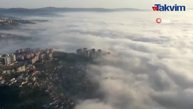 Kocaeli'de sis bulutlarının mest eden dansı