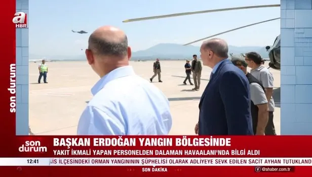 Marmaris Orman Yangınında son durum: Başkan Erdoğan Marmaris'te! Orman yangını olan bölgeyi ziyaret etti