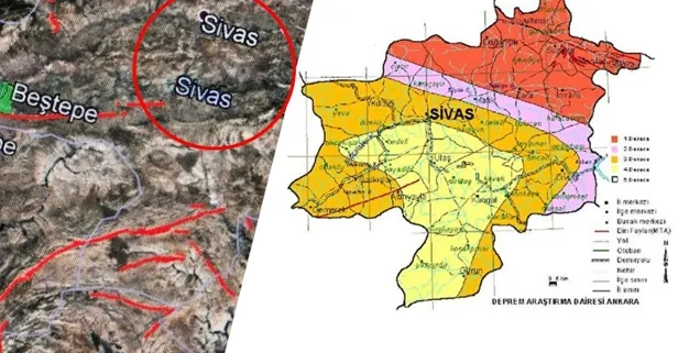 Sivas'ta fay hattı var mı? Sivas deprem fay hattı nereden, hangi ilçeden geçiyor? MTA diri fay haritası