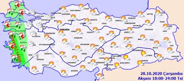 HAVA DURUMU | Meteorolojiden o illere sağanak uyarısı | 28 Ekim İstanbul'da hava nasıl olacak?-4